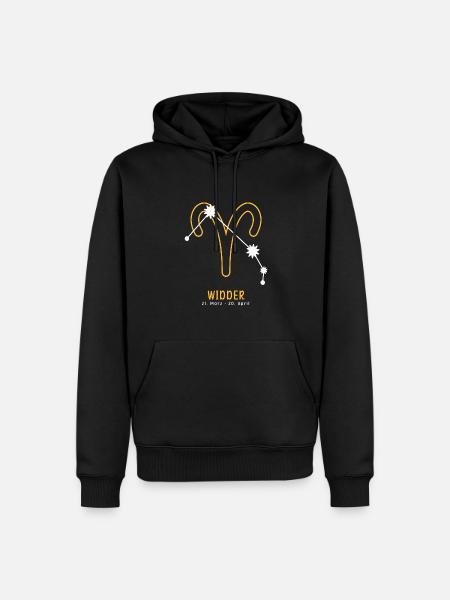Sternzeichen Illustration Widder - Männer Premium Bio Hoodie - Schwarz
