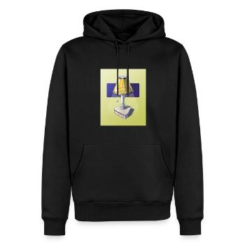 Industriedesign-Lampe - Männer Premium Bio Hoodie - Schwarz - Vorne - Nico (187cm)