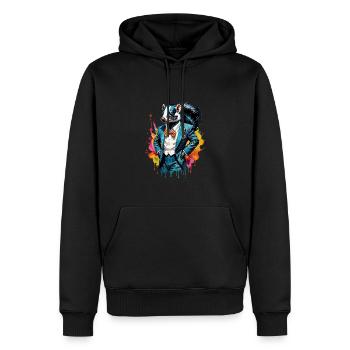Skunk in a suit - Men’s Premium Organic Hoodie - black - Front - Nico (187cm)