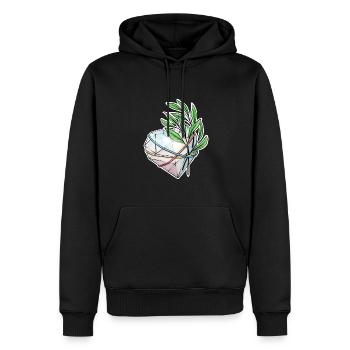 Kristall Herz - Männer Premium Bio Hoodie - Schwarz - Vorne - Nico (187cm)
