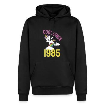 Cool depuis 1985 Dabbing chat 37ème anniversaire - Sweat à capuche Premium bio Homme - noir - Devant - Nico (187cm)