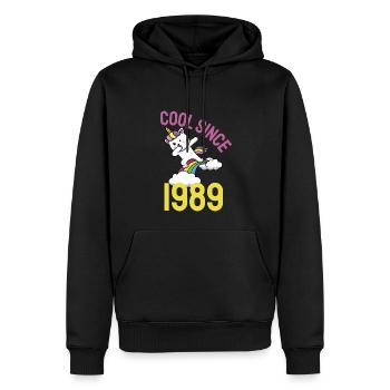 Cool depuis 1989 Dabbing chat 33ème anniversaire - Sweat à capuche Premium bio Homme - noir - Devant - Nico (187cm)