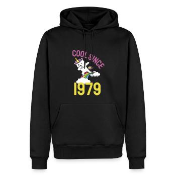 Cool seit 1979 Dabbing Katze 43. Geburtstag - Männer Premium Bio Hoodie - Schwarz - Vorne - Nico (187cm)