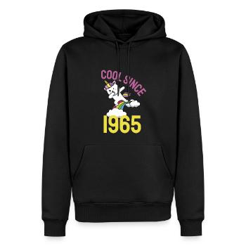 Cool depuis 1965 Dabbing chat 57ème anniversaire - Sweat à capuche Premium bio Homme - noir - Devant - Nico (187cm)