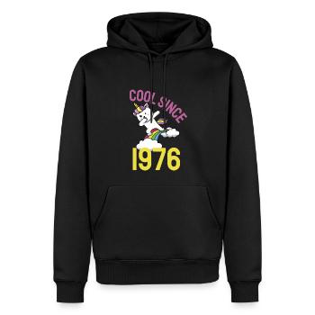 Cool since 1976 Dabbing cat 46th birthday - Men’s Premium Organic Hoodie - black - Front - Nico (187cm)