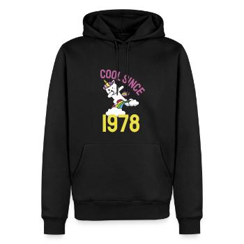 Cool since 1978 Dabbing cat 44th birthday - Men’s Premium Organic Hoodie - black - Front - Nico (187cm)