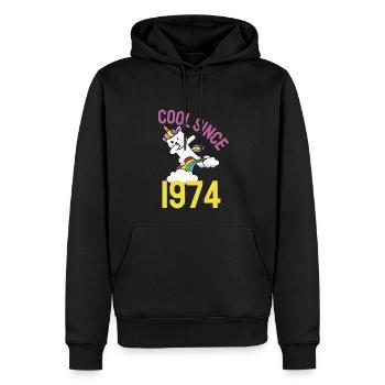 Cool depuis 1974 Dabbing chat 48ème anniversaire - Sweat à capuche Premium bio Homme - noir - Devant - Nico (187cm)