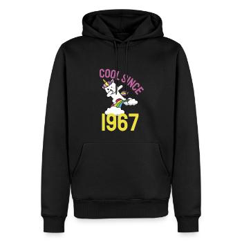 Cool depuis 1967 Dabbing chat 55ème anniversaire - Sweat à capuche Premium bio Homme - noir - Devant - Nico (187cm)