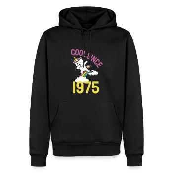 Cool depuis 1975 Dabbing chat 47ème anniversaire - Sweat à capuche Premium bio Homme - noir - Devant - Nico (187cm)