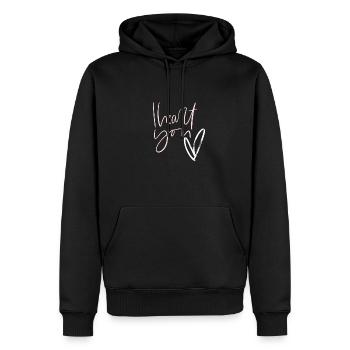 Je t'aime - Sweat à capuche Premium bio Homme - noir - Devant - Nico (187cm)