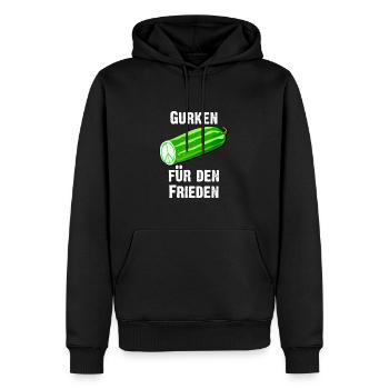 Gurken für den Frieden - Cucumbers for Peace - Männer Premium Bio Hoodie - Schwarz - Vorne - Nico (187cm)
