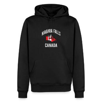 Kanada Canadian Ahornblatt Vintage Hockey Sprüche - Männer Premium Bio Hoodie - Schwarz - Vorne - Nico (187cm)