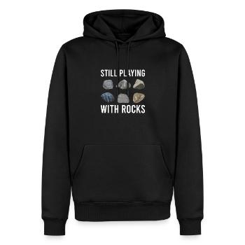 Gology Gologist Felsen Vintage Mineralien Sprüche - Männer Premium Bio Hoodie - Schwarz - Vorne - Nico (187cm)