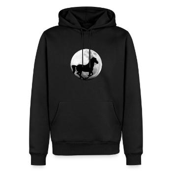 Cheval Pleine Lune Chevaux - Sweat à capuche Premium bio Homme - noir - Devant - Nico (187cm)