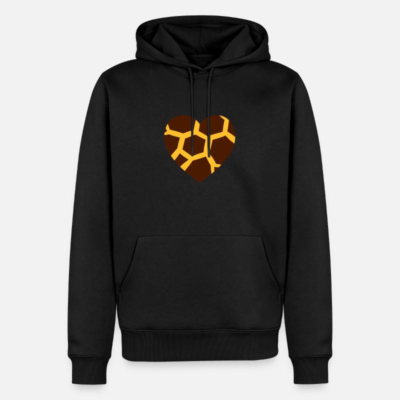 herz_giraffe - Männer Premium Bio Hoodie - Schwarz