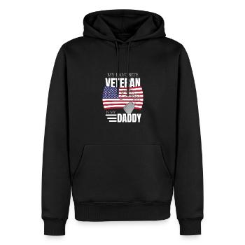 Mein Lieblingsveteran ist der My Daddy Veterans Day - Männer Premium Bio Hoodie - Schwarz - Vorne - Nico (187cm)
