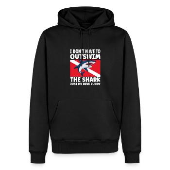 Plongée sous-marine amusante – Citation de Outswim the Shark - Sweat à capuche Premium bio Homme - noir - Devant - Nico (187cm)