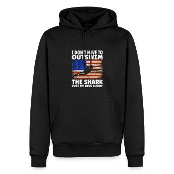 Plongée sous-marine amusante – Citation de Outswim the Shark - Sweat à capuche Premium bio Homme - noir - Devant - Nico (187cm)