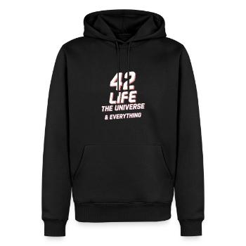 Life Universe Everything 42 answers - Men’s Premium Organic Hoodie - black - Front - Nico (187cm)