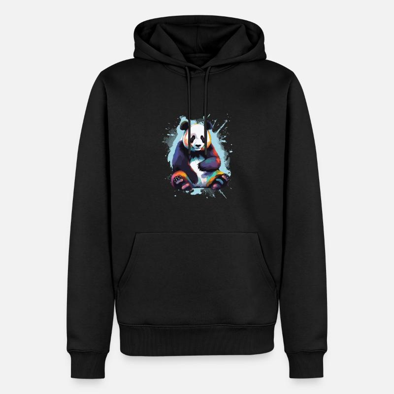 Panda - Sweat à capuche Premium bio Homme - noir