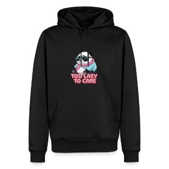 Lustiger Panda Spruch süß witzig Faulheit - Männer Premium Bio Hoodie - Schwarz - Vorne - Nico (187cm)