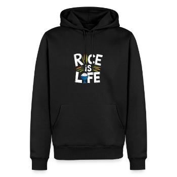 Le riz est la vie drôle Reis Design - Sweat à capuche Premium bio Homme - noir - Devant - Nico (187cm)