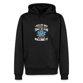 Wind turbine mechanics - Men’s Premium Organic Hoodie - black - Front - Nico (187cm)