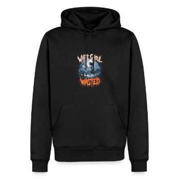 Goule blanche Halloween nuit Design - Sweat à capuche Premium bio Homme - noir - Devant - Nico (187cm)