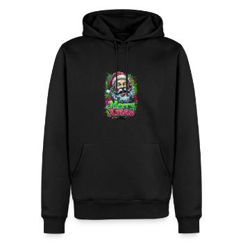 Merry Xmas lustiger Santa - Männer Premium Bio Hoodie - Schwarz - Vorne - Nico (187cm)