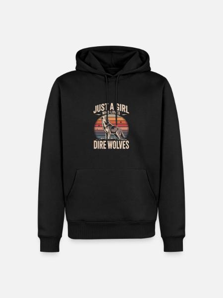 Just a girl who loves dire wolves - Men’s Premium Organic Hoodie - black