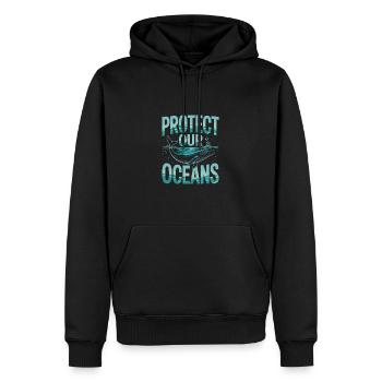 Protect Our Oceans - Männer Premium Bio Hoodie - Schwarz - Vorne - Nico (187cm)