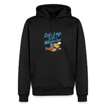 Coole Jungs fahren Mähdrescher - Männer Premium Bio Hoodie - Schwarz - Vorne - Nico (187cm)