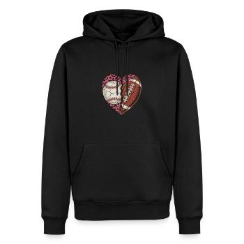 Conception de baseball et de football - Sweat à capuche Premium bio Homme - noir - Devant - Nico (187cm)