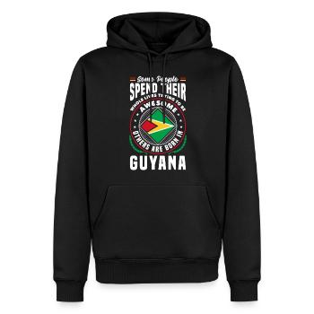 Guyana Guyana Guyana Flag Drôle de citation - Sweat à capuche Premium bio Homme - noir - Devant - Nico (187cm)