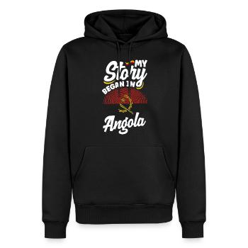 Angola Angola Citation du drapeau angolais - Sweat à capuche Premium bio Homme - noir - Devant - Nico (187cm)