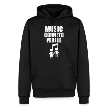 Music Connetc People - Männer Premium Bio Hoodie - Schwarz - Vorne - Nico (187cm)