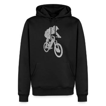VTT Descente Empreinte digitale VTT - Sweat à capuche Premium bio Homme - noir - Devant - Nico (187cm)