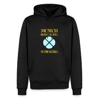 Munich Bling Bling Schickeria - Männer Premium Bio Hoodie - Schwarz - Vorne - Nico (187cm)