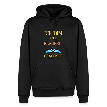 Je suis béni de lucidité - Sweat à capuche Premium bio Homme - noir - Devant - Nico (187cm)
