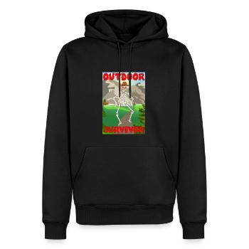 Cabane de montagne squelette de survivant en plein air effrayant - Sweat à capuche Premium bio Homme - noir - Devant - Nico (187cm)