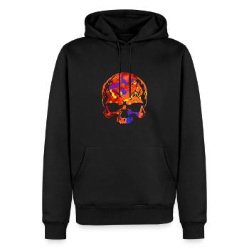 Skull Colorful Camo - Men’s Premium Organic Hoodie - black - Front - Nico (187cm)