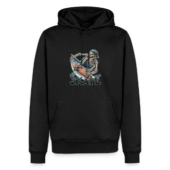 Skate Skater Skateboard Roller Squelette - Sweat à capuche Premium bio Homme - noir - Devant - Nico (187cm)