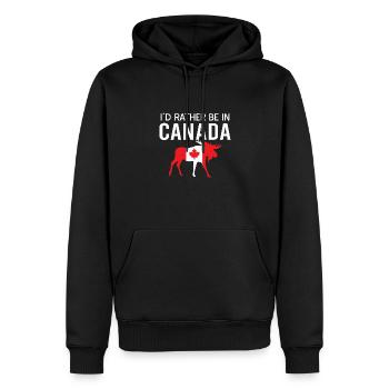 Kanada Canadian Ahornblatt Vintage Hockey Sprüche - Männer Premium Bio Hoodie - Schwarz - Vorne - Nico (187cm)