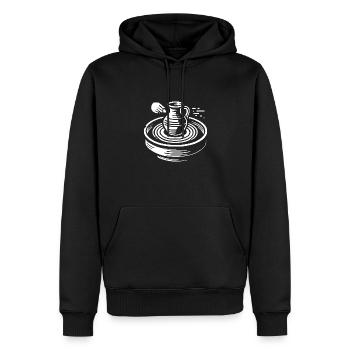 Art de la poterie - Sweat à capuche Premium bio Homme - noir - Devant - Nico (187cm)