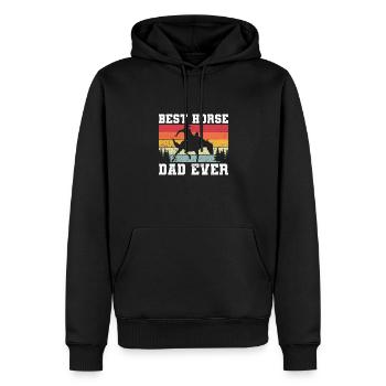 Pferde Horses Pony Stallion Vintage Reiter Spruch - Männer Premium Bio Hoodie - Schwarz - Vorne - Nico (187cm)