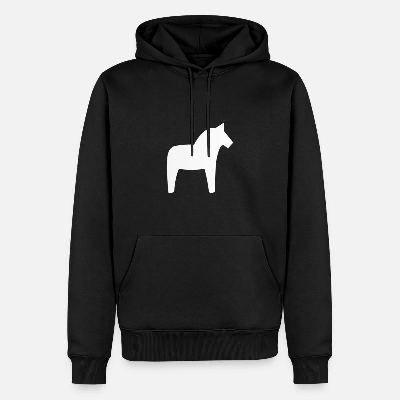 Dalahäst Pferd Schweden - Männer Premium Bio Hoodie - Schwarz