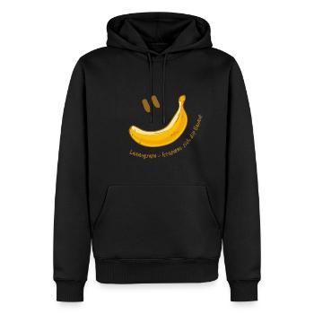 Langsam krümmt sich die Banane - Männer Premium Bio Hoodie - Schwarz - Vorne - Nico (187cm)