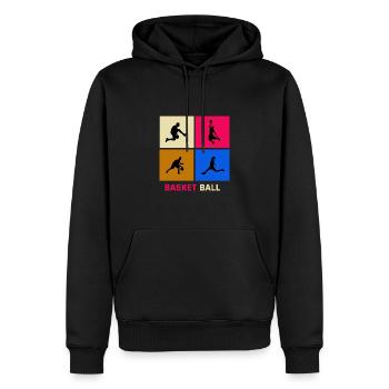 pop art basketball - Men’s Premium Organic Hoodie - black - Front - Nico (187cm)
