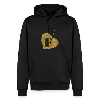 blatt e 95 f - Männer Premium Bio Hoodie - Schwarz - Vorne - Nico (187cm)