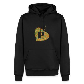 blatt e 95 p - Männer Premium Bio Hoodie - Schwarz - Vorne - Nico (187cm)